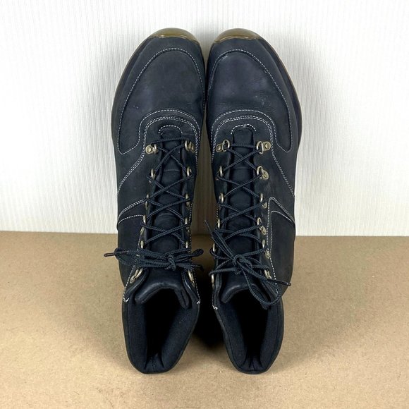 Timberland Leather Wedge Boot Womens 9.5 Black Lace Up - Picture 5 of 10